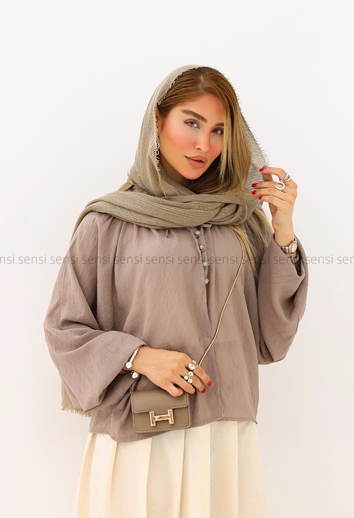 شومیز زنانه ابریشم چین دارکد1006410